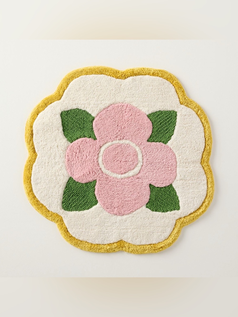 Anthropologie FLORA pink gold green Bath Mat NEW
